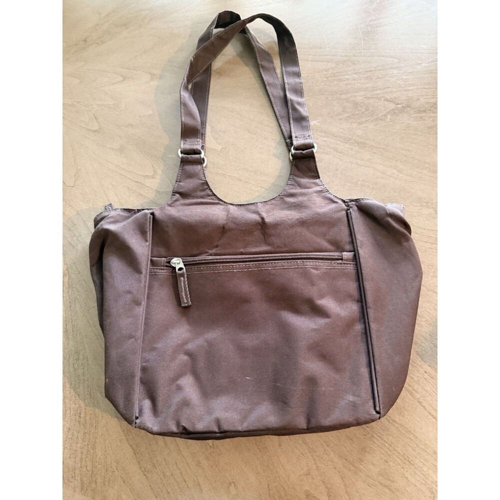 Ariat Tote Mini Carryall Womens Poly Canvas Pockets Roomy Zip Brown - Picture 3 of 5